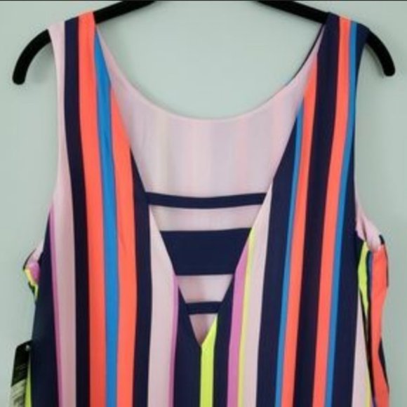 New Project Runway Neon Asymmetrical Maxi Dress - Picture 4 of 12